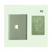 Cuaderno de agenda con tapa recargable, tamaño A6/A5, cuaderno de hojas sueltas, suministros de oficina, diario de viaje - Multicolor - Ver 14