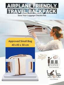 40L 尼龙休闲笔记本电脑背包，随身旅行包，男女通用，航空公司认可的个人物品包 40x30x20cm，周末旅行背包，大学，办公室 - 彩色 - 查看 7