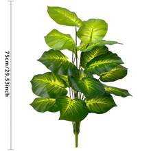 12 & 18 Leaves Artificial Pothos Plant, Large Floor Greenery For Living Room, Wedding Decoration, Home & Commercial Greening (Excluding Pot)