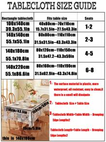 Prostokątny obrus z tworzywa PVC charakteryzuje się prostym i modnym nadrukiem. Jest w 100% wodoodporny, olejoodporny i łatwy w czyszczeniu. Nadaje się do salonów, kuchni, na zewnątrz, na festiwale, imprezy, spotkania itp.
