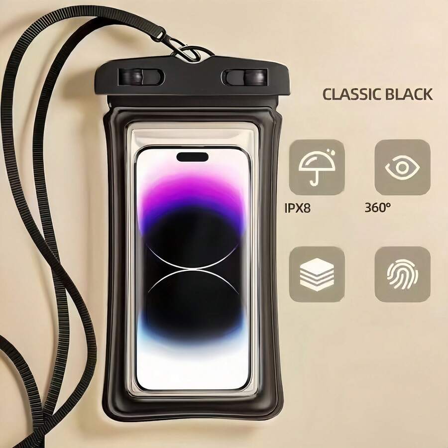 1 Piece/Large Floating Waterproof Phone Bag, Can Hold All Your Phones, Suitable For Surfing, Tubing Trips, Beaches, Boating, Fishing, Swimming, Kayaking, Snorkeling, Cruising, Water Parks And Other Vacation Travel Essential Accessories, Suitable For Couples