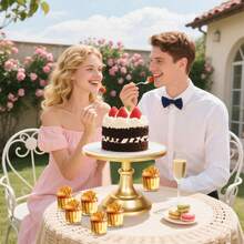 Gold Cake Stands Gold Cupcake Stand, 6Pcs Dessert Table Display Set,3 Round Cake Pedestal Stand With 3 Cupcake Risers Stands For Party, Wedding, Birthday, Baby Shower, Anniversary - 金色 - 查看 6
