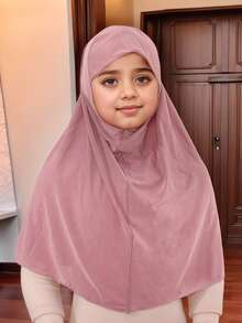 1 szt. Dziewczęca/dziecięca chusta hidżabowa chusta na głowę jednoczęściowa muzułmańska Amira łatwa do noszenia hidżab dla dziewcząt, muzułmańska chusta dla dzieci