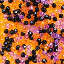 100/200/500pcs Halloween Acrylic Transparent Corner Spaced Beads Rondelle Faceted Beads & Shiny Rhinestone Round Spacer Beads & Crack Beads & Asymmetrical Wheel Bead Faceted Loose Spacer Beads For Jewelry Making Bracelet Necklace Fashion Earrings DIY Mobile Phone Chain, Flower Bouquet, Handbags, Halloween Party Gift Crafts Supplies