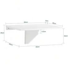 SoBuy Wall Table Foldable Wood Natural - 白色 - 查看 2