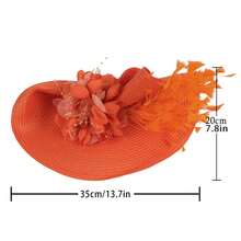 1pc Women's Exaggerate Straw Fascinators Headband Hat Clip Wedding Hair Accessories Flower Feathers Back To School Fascinator Hat Kentucky Derby Hat Hairband For Church Cocktail Tea Party Accessories Mini Hats Tiny Hats Mini Top Hat Mini Cap, School Stuff, Gifts, Classy, Festival Outfits, Rave Accessories, Gala Night - Multicolor - View 5