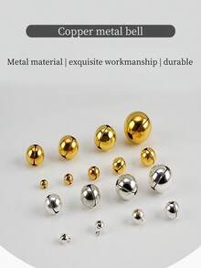 Metal Christmas Bell Vacuum Plating 0.6CM-2.5CM Copper Bell Cat Dog Pet Collar Colored Bell., Christmas Gift Room Decor
