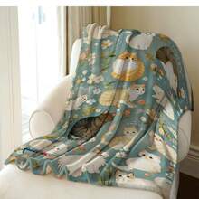 Manta para mascotas de 2 capas, impermeable y a prueba de fugas, manta suave y esponjosa con estampado, manta para sofá