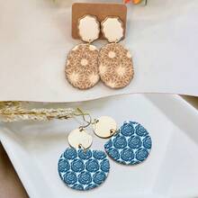 Plantilla de serigrafía de arcilla polimérica con patrón asimétrico, serigrafía de arcilla, utilizada para decorar pendientes de arcilla y otras joyas de arcilla