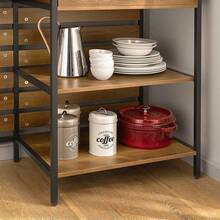 SoBuy FSB71-PF, Kitchen Island Sideboard Dining Bar Table With 1 Drawer And 2 Open Shelves, Kitchen Dining Room Living Room Sideboard - Brown - View 8