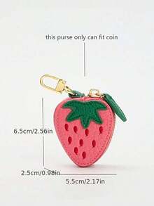 Strawberry Coin Purse Keychain Fruit Charm 2025 New Money Pouch Fit For Airtag
