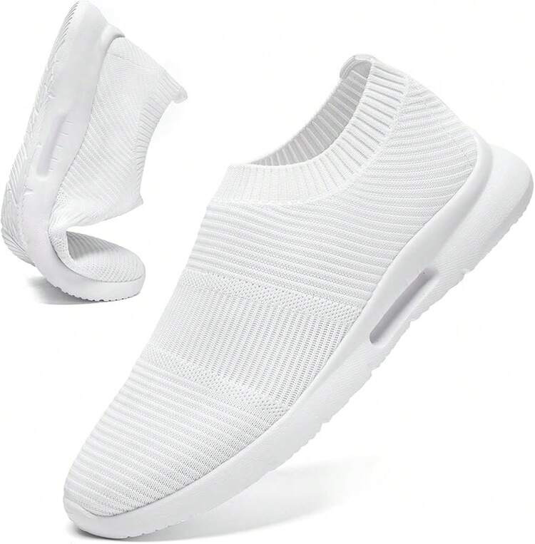 Mens Slip On Shoes Tennis Sports Sneakers Lightweight Casual Dress Summer Beach Slippers-2025 - 白色 - 查看 1