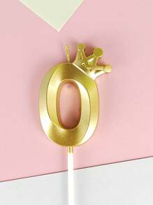 1 pieza Vela de cumpleaños con corona de ópera y número de edad de oro del 0 al 9 para fiesta de cumpleaños, 13 cumpleaños, 10mo cumpleaños, 18 cumpleaños