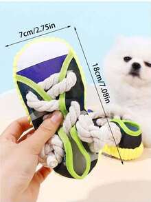 狗狗吱吱叫玩具，帆布鞋形状运动鞋狗狗咀嚼玩具，适合小型犬，耐用吱吱互动狗狗绳玩具，小狗牙齿清洁咀嚼宠物玩具 - 查看 4