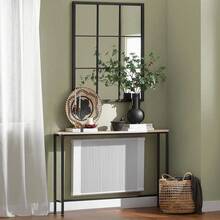 SoBuy FSB19-XL-N Vintage Console Table Metal Hallway Table Decorative Table Sideboard Side Table W X H X D Approx: 120 X 80 X 20 Cm - Khaki - View 2