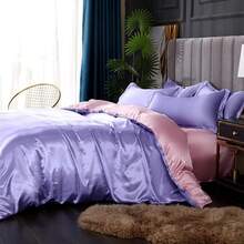 Full Satin Bedding Set In Wine Red, Silk - Like, Luxury Soft Burgundy Comforter Cover, Chic Bedroom Decor, Zippered (1 Duvet Cover + 2 Pillow Cases) - 多25 - 查看 2