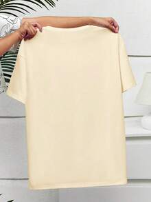 Women's "Country Road Take Me Home" Graphic T-Shirt,Essential Tops For Travel Enthusiasts,100 Highquality Pure Cotton Comfortable Fabric,Gifts For Friend,Holiday Gifts,Self-Drive Holiday Enthusiasts Graphic Tee - 杏色 - 查看 2