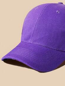 1pc Women's Plain Baseball Cap, Outdoor Sun Hat,Summer,Beach - Purple - View 4