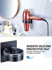 Soporte de pared para secador de pelo, organizador de baño para secador sin taladro, estante para plancha, tenaza, y otros utensilios de aseo