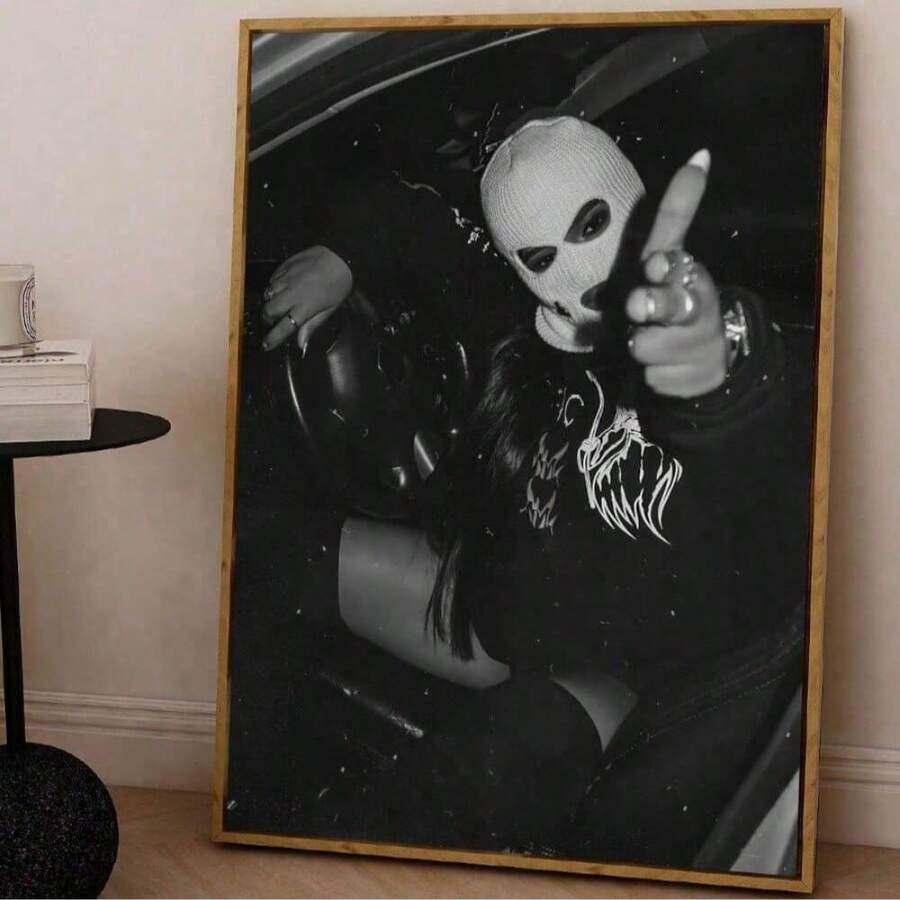 1 pieza Conjunto de impresión de póster de lienzo en blanco y negro, imagen de música, arte de pared de lienzo, pinturas para decoración del hogar, obra de arte, decoración de pared de sala de estar, regalo sin marco incluido, regalo de cumpleaños, graduación