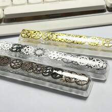 1 szt. Przezroczysta metalowa nakładka na klawisze Space Key o szerokości 6,25U, personalizowana, ręcznie robiona, pojedyncza nakładka na klawisz z żywicy w stylu punk
