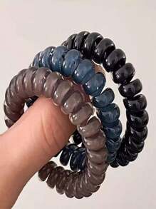 3pcs Jelly Colored Spiral Coil Hair Ties , Elastic Water Resistant Hair Ties , Simple Versatile, Fashionable Elegant, Woman Head Accessories Suitable For High Ponytails, Thick Hair, Leisure, School,Party,Vacation,Clothing Accessories,Summer Fall Winter,Hair Ties Ties Accessories, Hair Accessories, Home Beauty Women Accessory Gifts ,Hair Rope