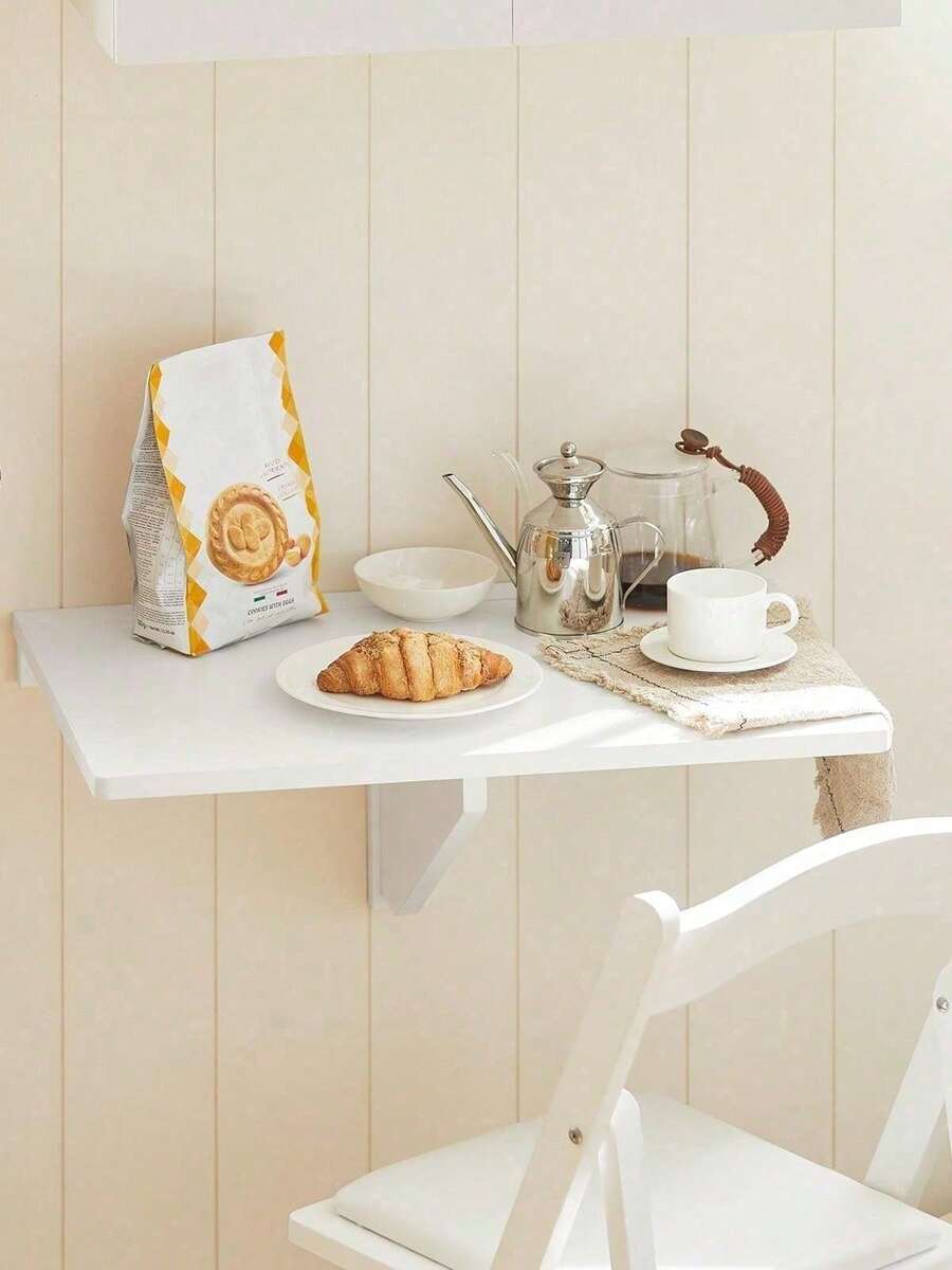 SoBuy Wall Table Foldable Wood Natural - 白色 - 查看 1