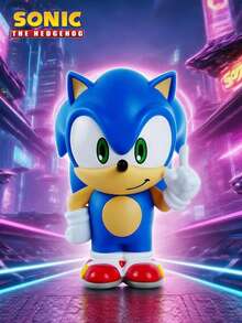 Sega 1PC Sega Officially Licensed Sonic The Hedgehog Deposit Box Figural PVC Bank Anime Characters Statue Model Peripheral Products Novelty Toys Desktop Ornaments Decorative Drop-Proof Large Capacity Change Organizer