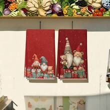 1 set/2 bucăți/100 bucăți lavete de bucătărie și lavete de vase cu imprimeu de pitici de Crăciun, potrivite pentru decorarea interioară în restaurante, bucătării și băi, decorațiuni pentru petreceri și cadouri de sărbători, pot fi oferite cadou de Crăciun