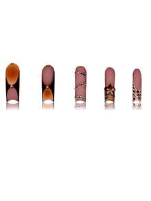 Long Press On Nails French Tip Fake Nails Square False Nails With Rhinestones Designs Ombre Glue On Nails Sparkly Artificial Nails Long Nail Press Ons Cute Stick On Nails For Women 24Pcs - Long Style-c5C45 - View 2