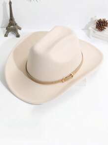 1-Piece Set Of Neutral Polyester Vintage Western Cowboy Hat, Detachable Belt Decoration, Suitable For Casual Daily Wear, Western Cowboy Parties, Valentine's Day Gifts - Multicolor - View 13