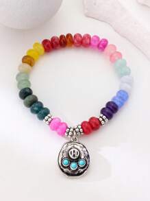 1 件玻璃珠彩虹绿柱石彩色项链 - 彩色 - 查看 7