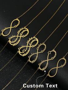 Dây chuyền tên chữ biểu tượng vô cực cá nhân hóa thời trang đa năng, trang sức tùy chỉnh, quà tặng sinh nhật, quà tặng kỷ niệm, quà tặng ngày lễ, quà tặng cá nhân hóa, quà tặng cho gia đình, bạn bè, phù hợp cho tiệc tùng, đi chơi - Vàng mờ - Xem 1