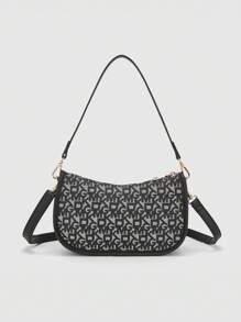 DK DKMG VANESSAMAY&DKMG 1pc Pu Letter Printed Zipper Closure Fashionable Women's Handbag Suitable For Daily Use