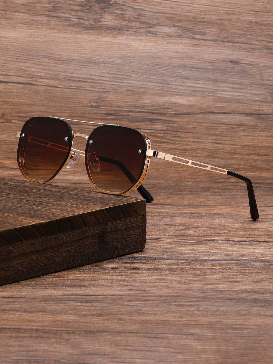 Steampunk Retro Metal Frame Glasses, Elegant Travel Sports Driving Holiday Beach Summer Accessory, Vacation Family Outing Street Outfit