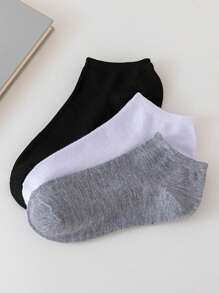 10/15/30 pares de calcetines de tobillo de unicolor unisex, calcetines casuales lisos negros/blancos/grises para hombres y mujeres, calcetines cortos de bajo corte para primavera, verano, otoño, invierno, suaves, cómodos, ligeros, versátiles, transpirables, que absorben la humedad, adecuados para uso diario, ocio, al aire libre, deportes, oficina