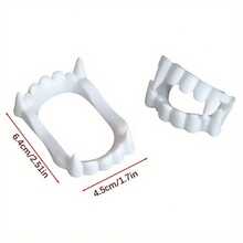 10pcs Set Halloween Party Costume: White Zombie And Vampire Teeth - Perfect Accessories And Decorations For Cost,Zombie Fangs, Dentures, Vampire Teeth, Party Favors And Gifts