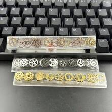1 szt. Przezroczysta metalowa nakładka na klawisze Space Key o szerokości 6,25U, personalizowana, ręcznie robiona, pojedyncza nakładka na klawisz z żywicy w stylu punk