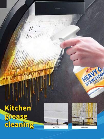 Kitchen Degreasing Cleaning Spray - Heavy Duty Degreaser For Removing Oil Stains On Stovetops, Ovens, And Cookware - Powerful Grease Cleaner Spray - Nozzle Design