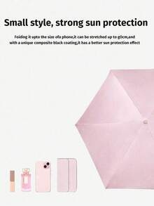 1 chiếc ô gấp mini du lịch, nhỏ gọn, chống tia UV, chống mưa, ô cầm tay, ô che nắng và mưa, nhẹ, dùng hàng ngày, du lịch, ngoài trời, có túi đựng, UPF50, 6 nan dày, keo đen phủ UV, vật dụng cần thiết khi đi du lịch, hoàn hảo cho hoạt động ngoài trời, du lịch, lựa chọn mùa xuân hè, quà tặng cho phù dâu, trang trí phòng ngủ, bãi biển, du lịch, dành cho nam, dành cho nữ, kỳ nghỉ - Nhiều màu - Xem 6