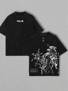 230g Double-Sided Washing, Muscle Monster Printed T-Shirt, High-Quality Batik Cotton Retro Fashion Brand T-Shirt, Men's T-Shirt, Beach Essential, Summer T-Shirt, Holiday Gift, Perfect Gift.