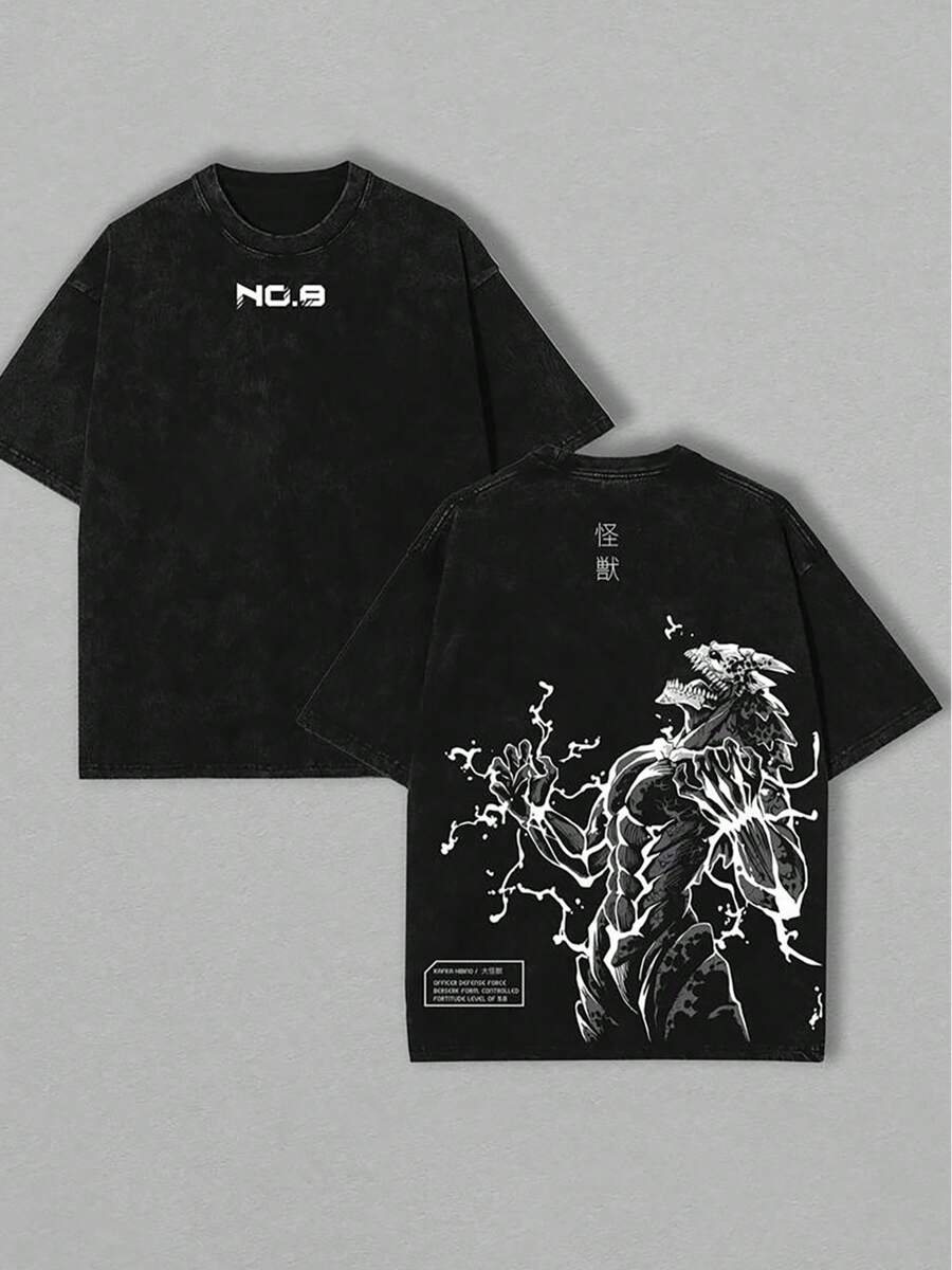 230g Double-Sided Washing, Muscle Monster Printed T-Shirt, High-Quality Batik Cotton Retro Fashion Brand T-Shirt, Men's T-Shirt, Beach Essential, Summer T-Shirt, Holiday Gift, Perfect Gift.