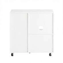 Sideboard On Wheels, Kitchen Trolley, Microwave Cabinet, Kitchen Cabinet, Rolling Cart, Storage Cabinet, Kitchen Chest Of Drawers, Kitchen Trolley, White, Approx. 75x76x40cm (WxHxD), ASK09-W - trắng - Xem 3