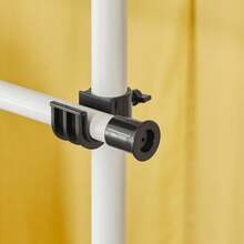SoBuy Telescopic Rod Clothes Rack With 5 Clothes Rails And 2 Baskets Telescopic Wardrobe System Adjustable Shelving System W (209-311) X H (200-285) Cm White KLS04 - White - View 9