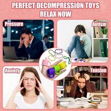 1/4/5个装指尖玩具,适合自闭症成人的感官玩具,温度变化手指玩具,缓解焦虑和压力,色彩鲜艳的静音手指玩具,可定制感官玩具颜色 - 彩色 - 查看 5