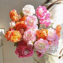 1件/3件套逼真奥斯汀玫瑰花束，搭配逼真牡丹长茎人造花，适用于家居花瓶、办公室、婚礼、订婚、周年纪念、母亲节、生日礼物、毕业典礼等场合。 - 露蓮 - 查看 6