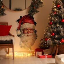 1pc Christmas Decoration Santa Claus & Reindeer "Merry Christmas" Wall Sticker, Creative Wall Art For Room, Living Room, Christmas Party Ideal Background, Essential For Christmas - Multicolor - View 3