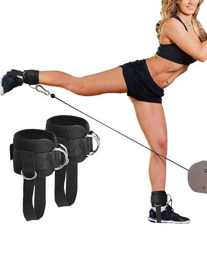 1pc Adjustable Fitness Ankle Strap, Ankle Resistance Band, Elastic Rope Ankle Cuff, Ankle Brace For Men & Women