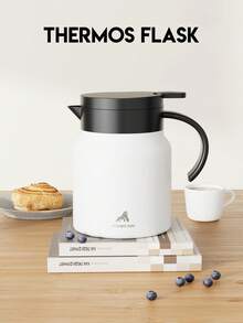 27/32oz Stainless Steel Vacuum Insulated Coffee Carafe, Small Beverage Dispenser, Suitable For Coffee, Milk, Hot Chocolate And Other Drinks - White-1000ml - View 3