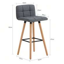 SoBuy Set Of 2 Kitchen Breakfast Barstool, Bar Stool With Fabric Padded Seat (FST50-DGx2)